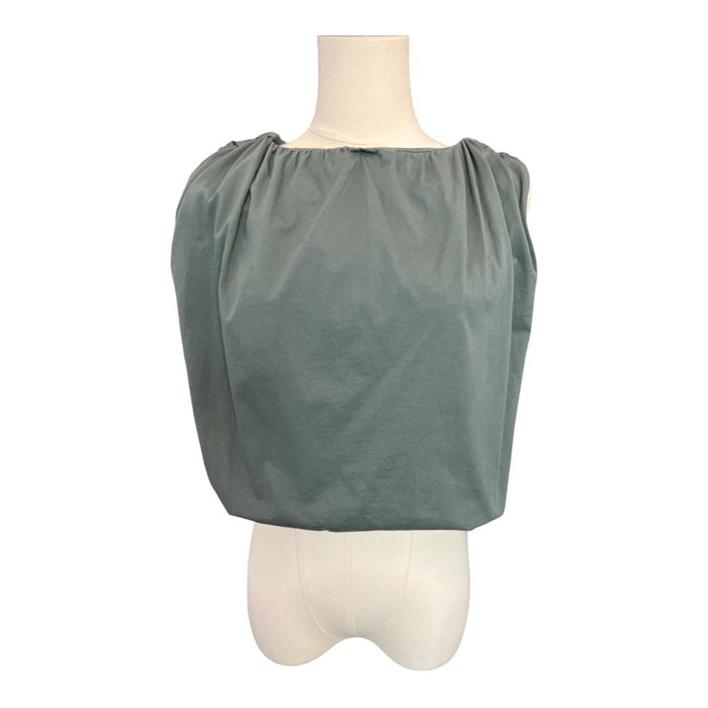 💙 EUC LOFT Sage Green Sleeveless Balloon Style Blouse | Size XS